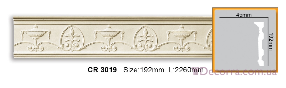 Купить Молдинг для стен с орнаментом Gaudi decor CR 3019.
