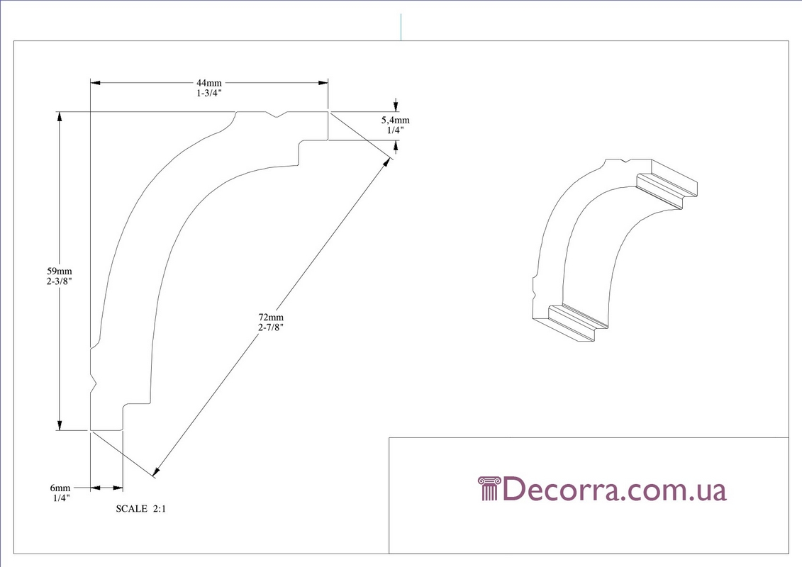 Купить Потолочный плинтус гладкий Orac decor Basixx CB523N.