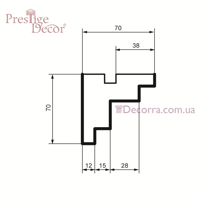 Купить Фасадный элемент Prestige decor НС 201 угол внутренний без покрытия (2,00м).