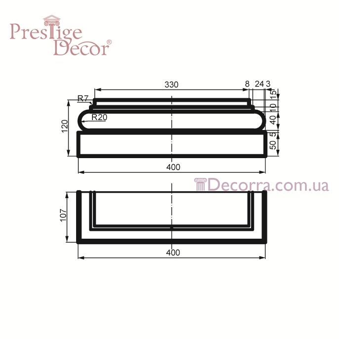 Купить Фасадный элемент Prestige decor PC 105 база без покрытия.