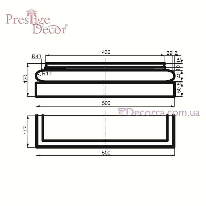 Купить Фасадный элемент Prestige decor PC 106 база без покрытия.