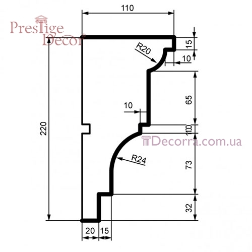 Купить Карниз для фасада Prestige decor КС 107 без покрытия (2,00м).