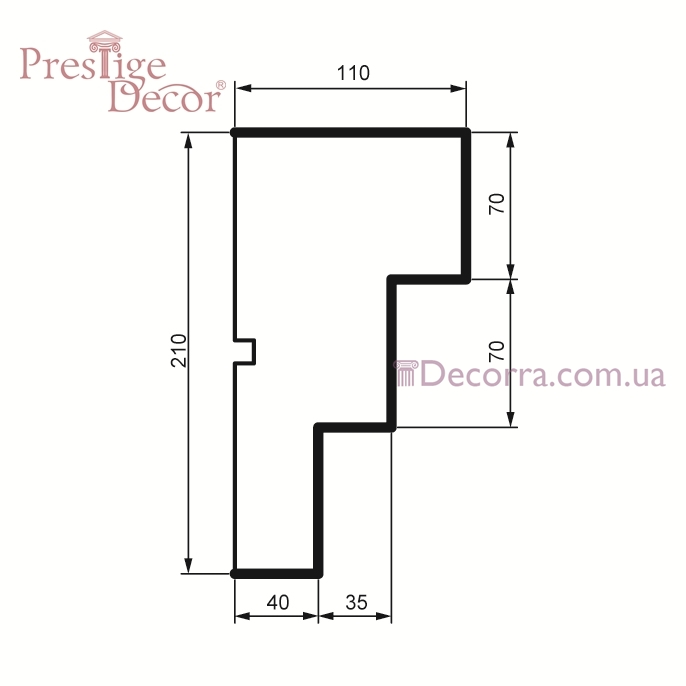Купить Карниз для фасада Prestige decor КС 124 без покрытия (2,00м).