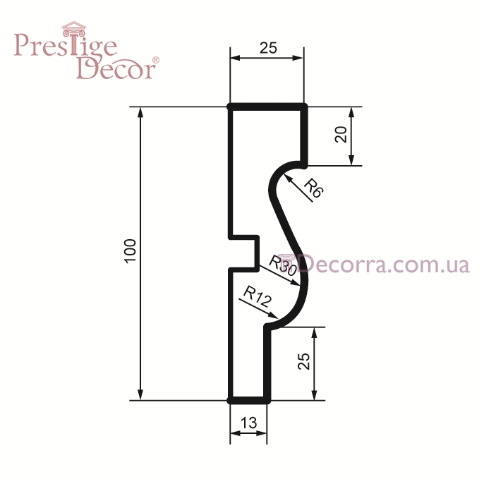 Купить Молдинг для фасада Prestige decor MC 107.