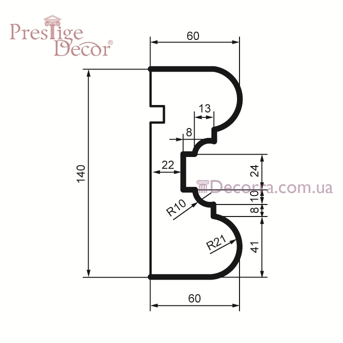 Купить Молдинг для фасада Prestige decor МС 121 без покрытия (2,00м).
