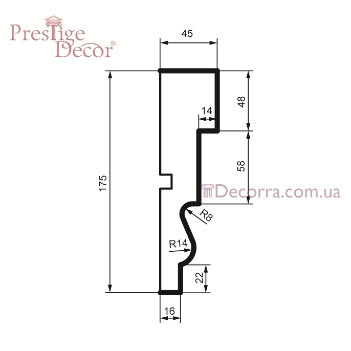 Купить Молдинг для фасада Prestige decor МС 134 без покрытия (2,00м).