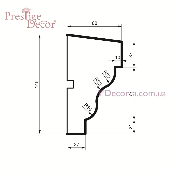 Купить Подоконник для фасада Prestige decor DC 104 (2.00м).