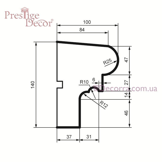 Купить Подоконник для фасада Prestige decor DC 105 (2.00м).