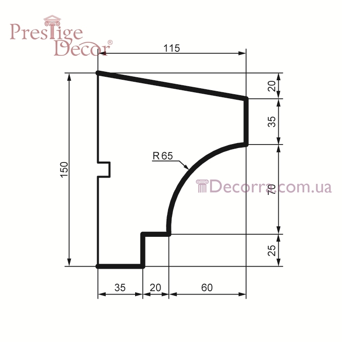 Купить Подоконник для фасада Prestige decor DC 113 (2.00м).