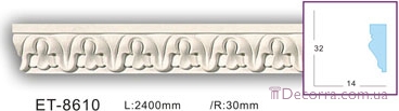 Купить Молдинг для стен с орнаментом Classic home (Вип-декор) ET8610.